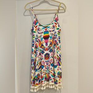 NWT Judith March Size Large White and Red Sleeveless Spaghetti Strap Sundress